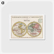 アートポストカード-Wereldkaart Mapemonde planisphere ou carte generale du monde - アンティーク地図 Postcard.