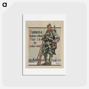 アートポストカード-Romanian soldier in snow - エドワード ペンフィールド Postcard.