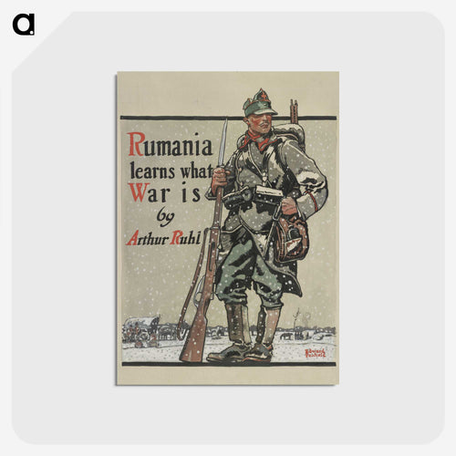 Romanian soldier in snow - エドワード ペンフィールド Postcard.