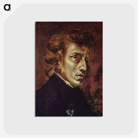 アートポストカード-Frederic Chopin - ウジェーヌ ドラクロワ Postcard.