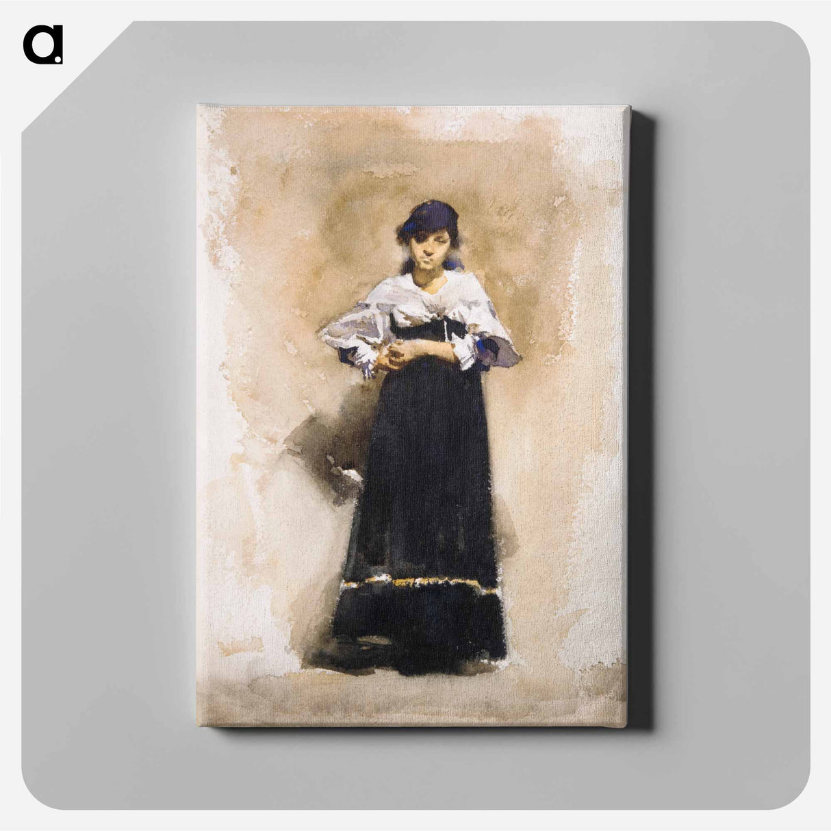 Young Woman with a Black Skirt - John Singer Sargent Canvas.