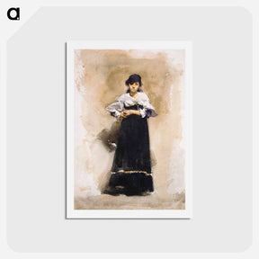 アートポストカード-Young Woman with a Black Skirt - ジョン シンガー サージェント Postcard.