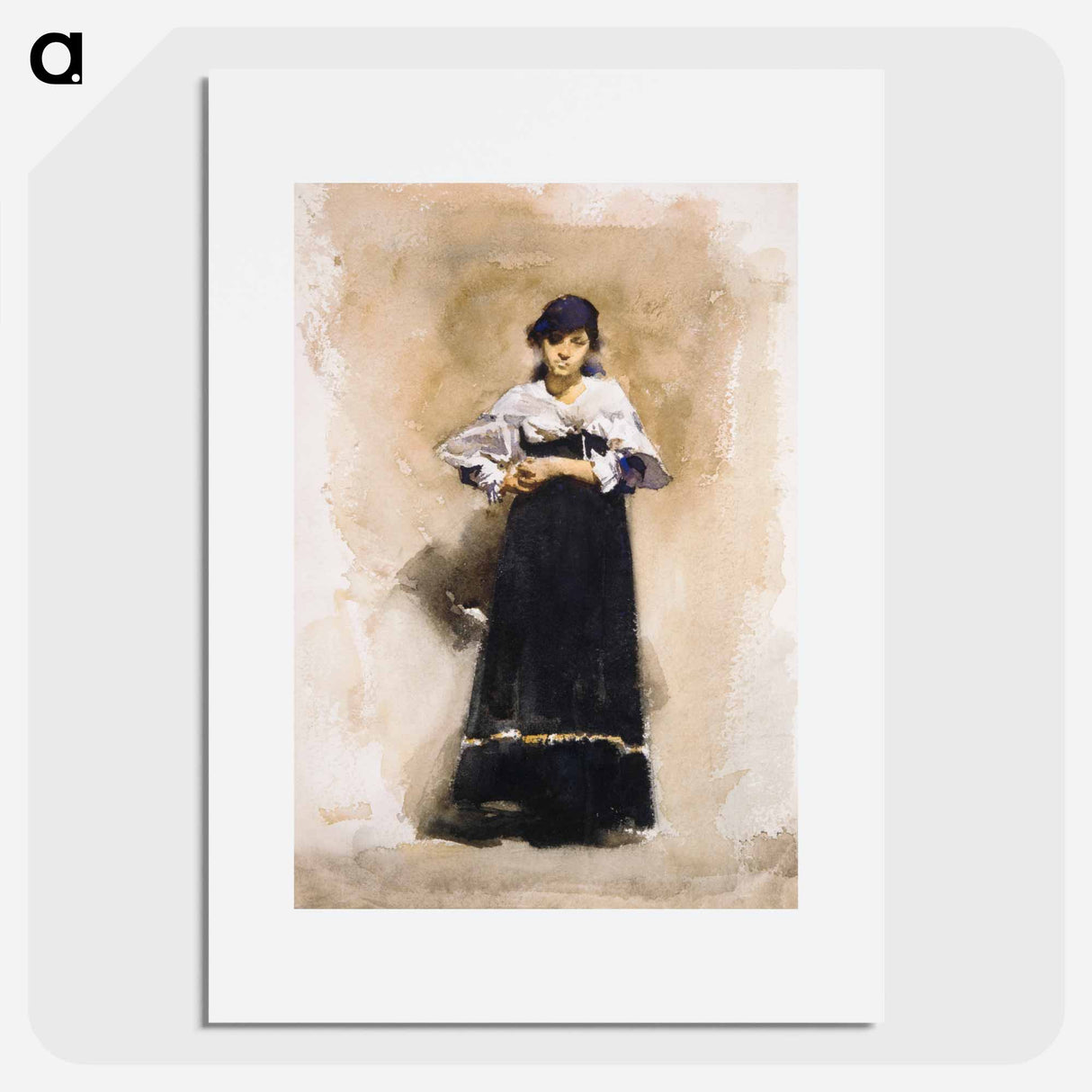 Young Woman with a Black Skirt - ジョン シンガー サージェント Poster.