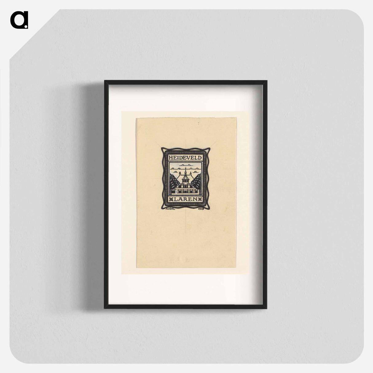 Ontwerp voor een ex libris van Heideveld te Laren by Julie de Graag - Julie de Graag Poster.