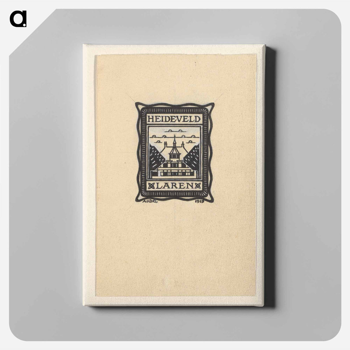 Ontwerp voor een ex libris van Heideveld te Laren by Julie de Graag - Julie de Graag Canvas.