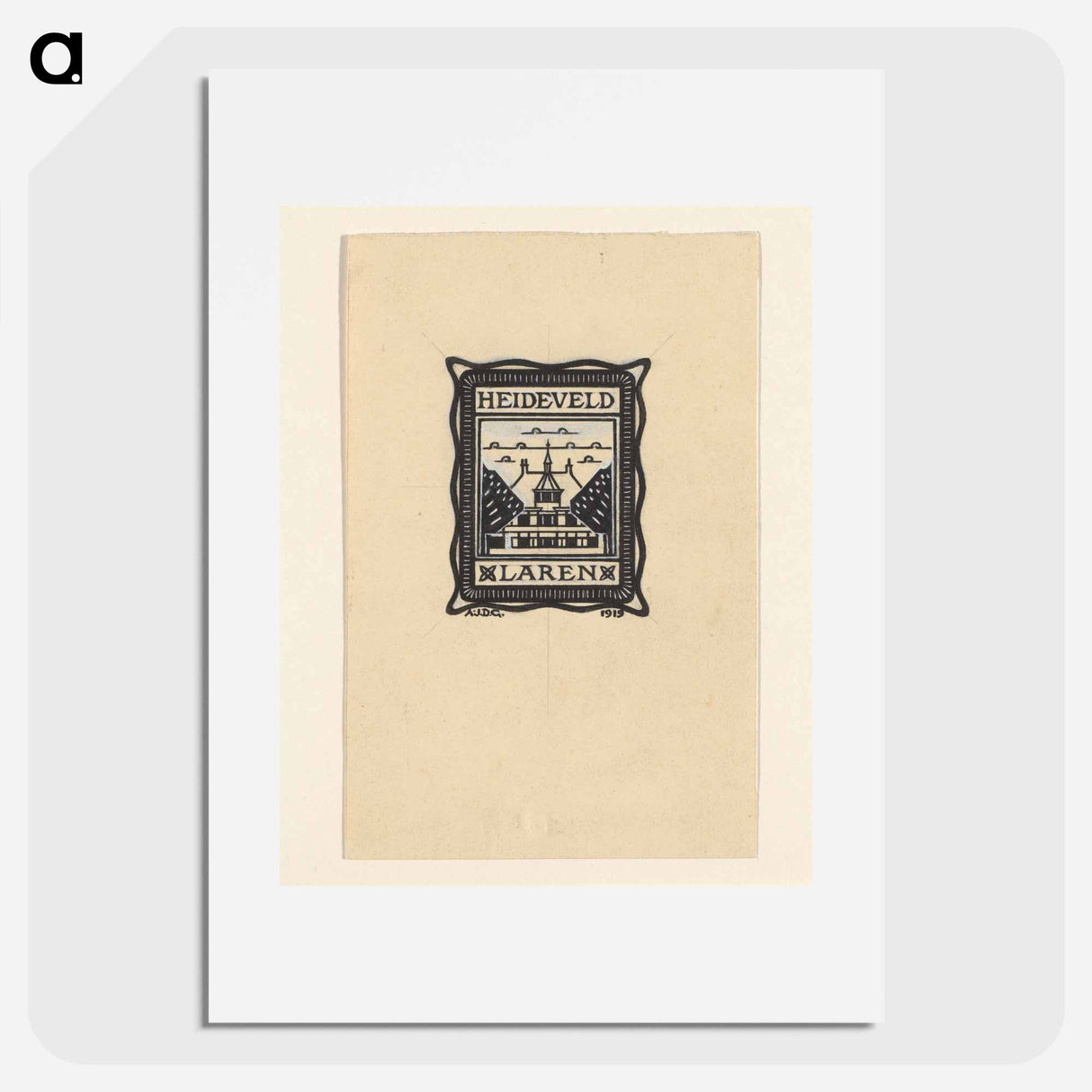 Ontwerp voor een ex libris van Heideveld te Laren by Julie de Graag - Julie de Graag Poster.