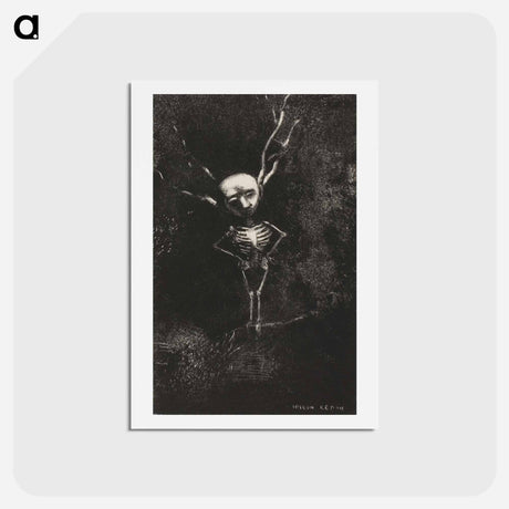 アートポストカード-In the Maze of Branches, the Pale Figure Appeared - オディロン ルドン Postcard.