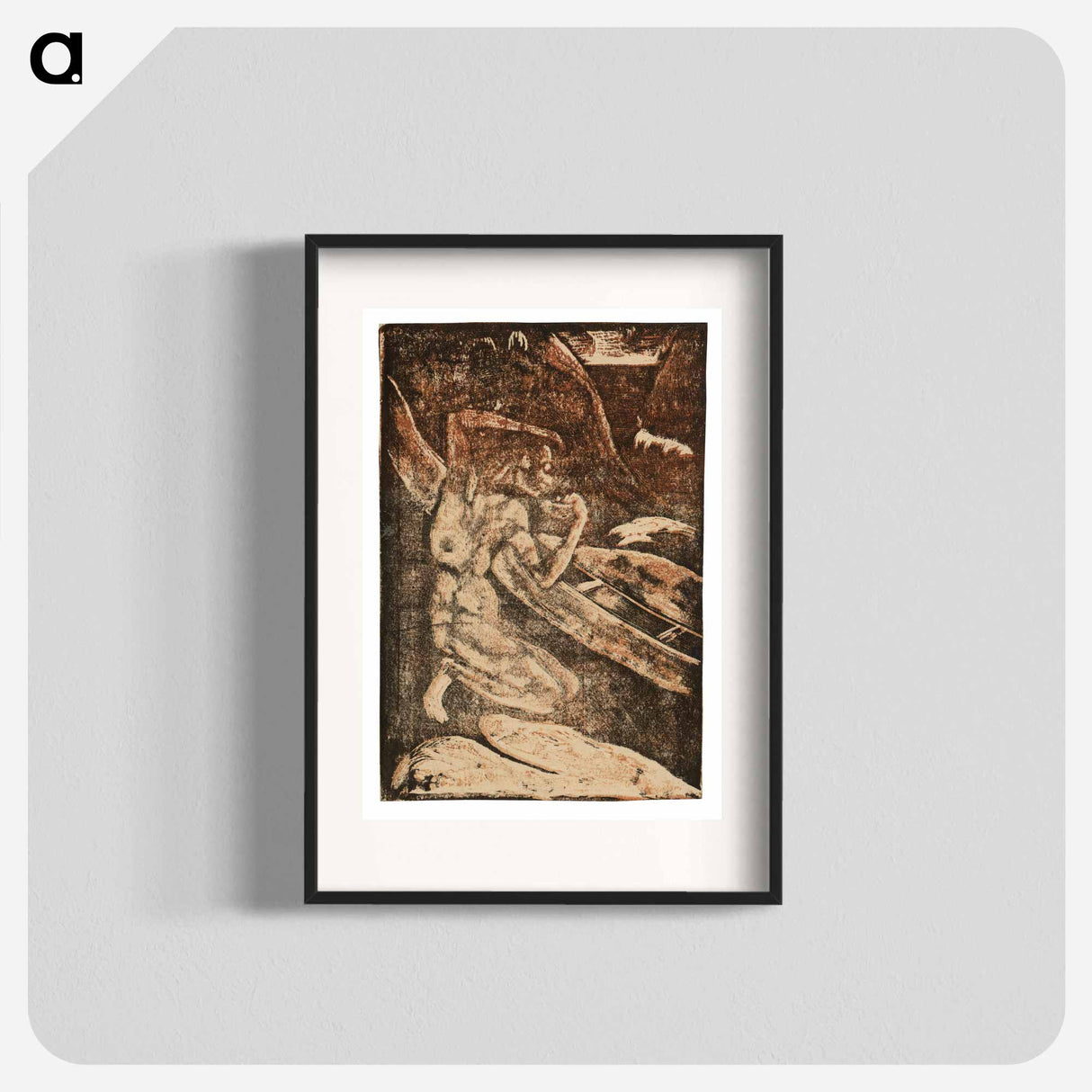A Fisherman Drinking Beside His Canoe - ポール ゴーギャン Poster.
