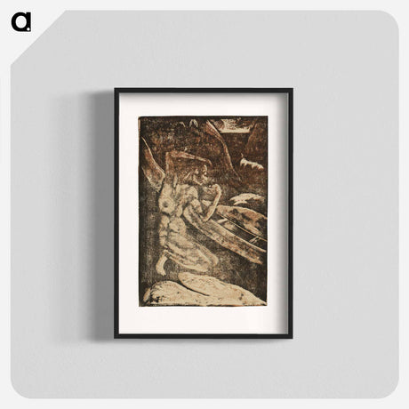 アートポスター-A Fisherman Drinking Beside His Canoe - ポール ゴーギャン Poster.