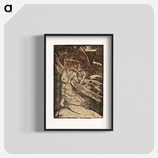 アートポスター-A Fisherman Drinking Beside His Canoe - ポール ゴーギャン Poster.