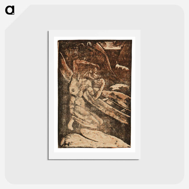 アートポストカード-A Fisherman Drinking Beside His Canoe - ポール ゴーギャン Postcard.