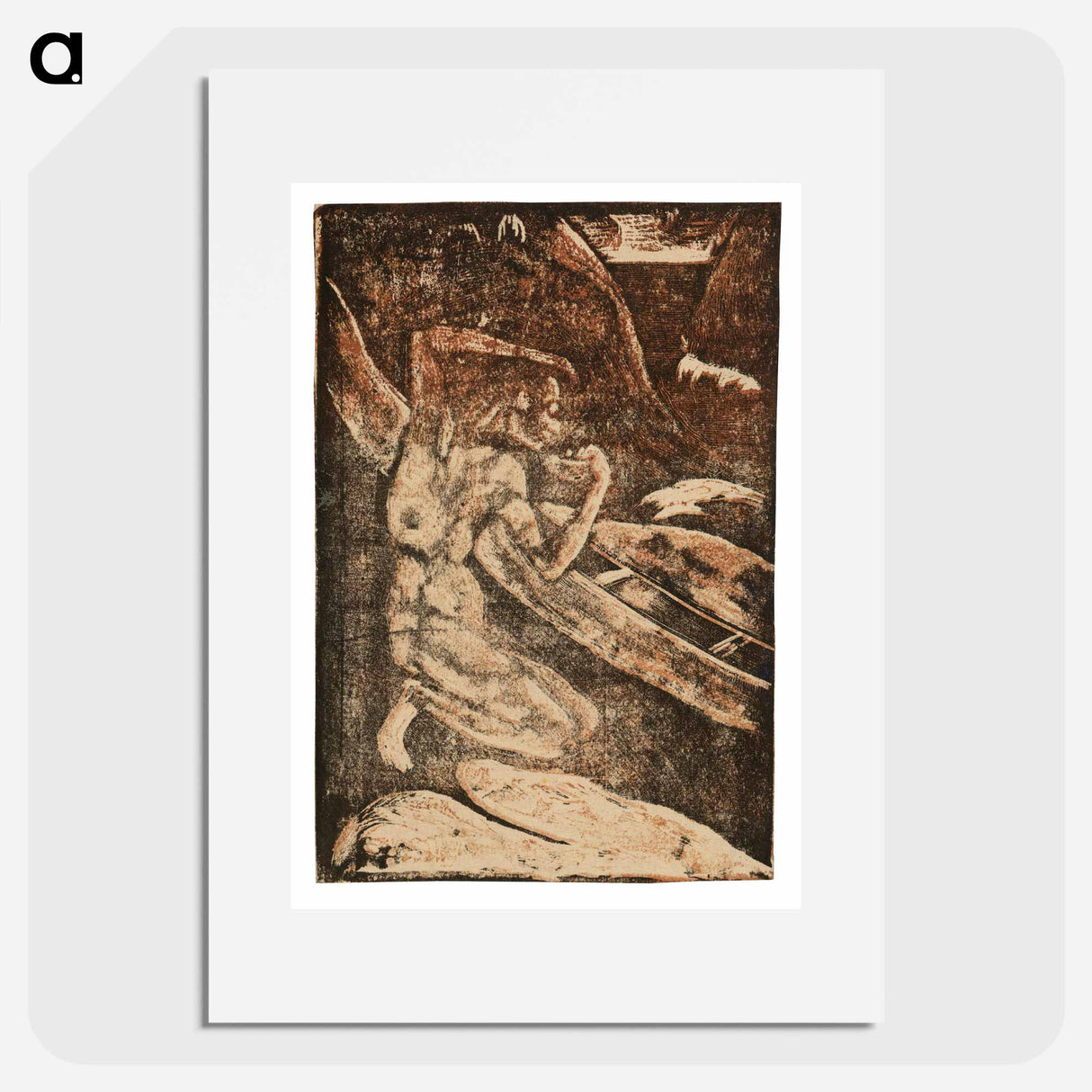 A Fisherman Drinking Beside His Canoe - ポール ゴーギャン Poster.