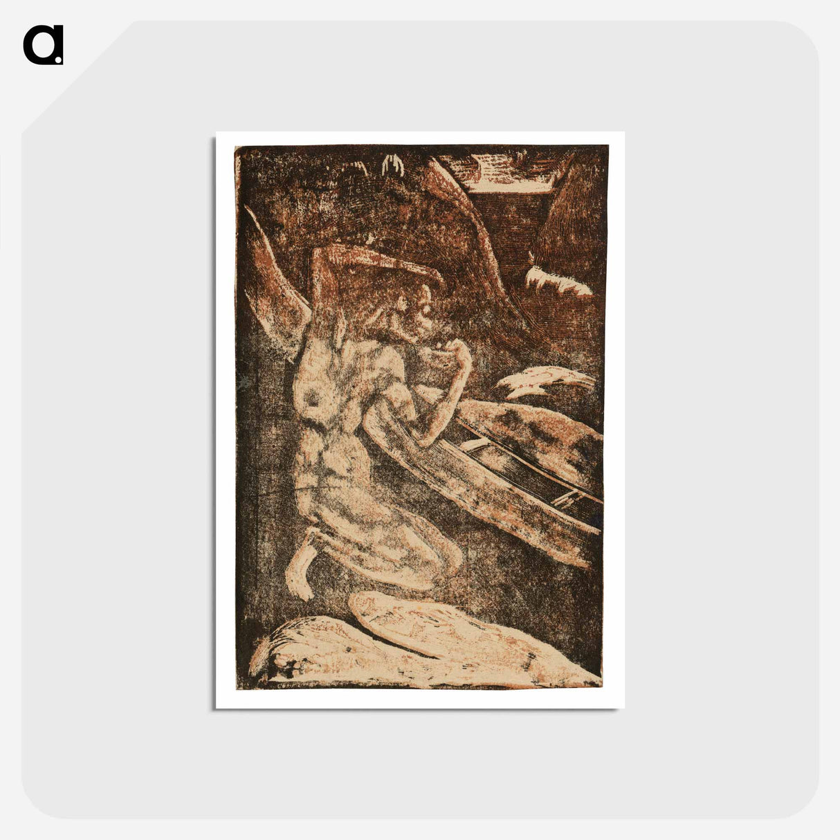 アートポストカード-A Fisherman Drinking Beside His Canoe - ポール ゴーギャン Postcard.