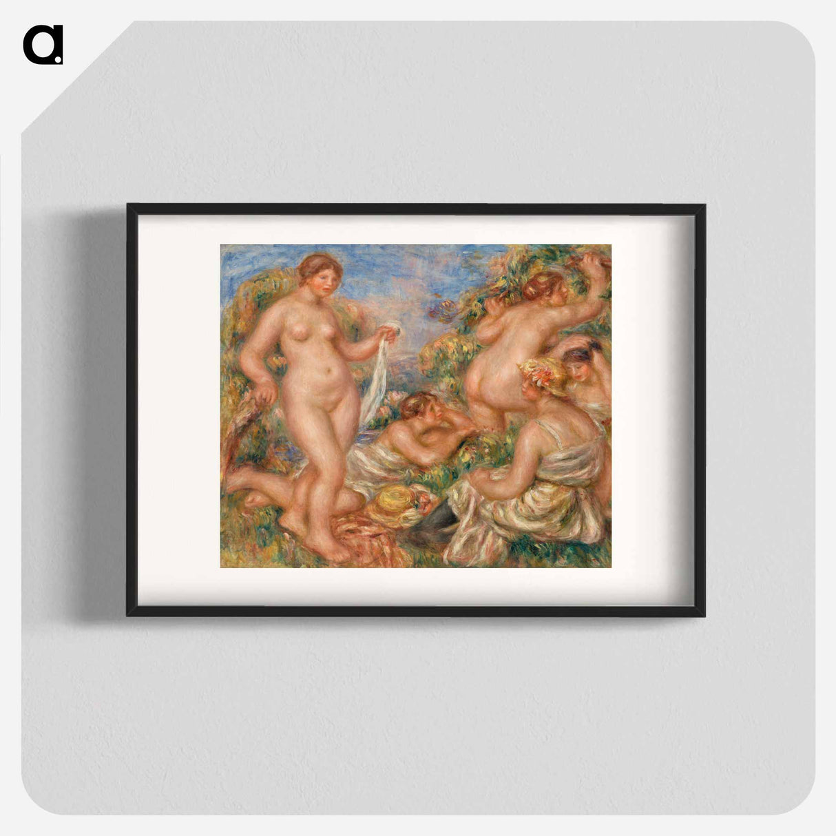 Composition, Five Bathers - ピエール オーギュスト ルノワール Poster.