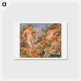 アートポストカード-Composition, Five Bathers - ピエール オーギュスト ルノワール Postcard.