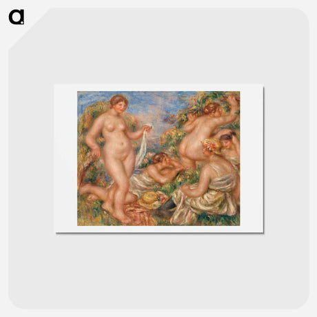 アートポストカード-Composition, Five Bathers - ピエール オーギュスト ルノワール Postcard.
