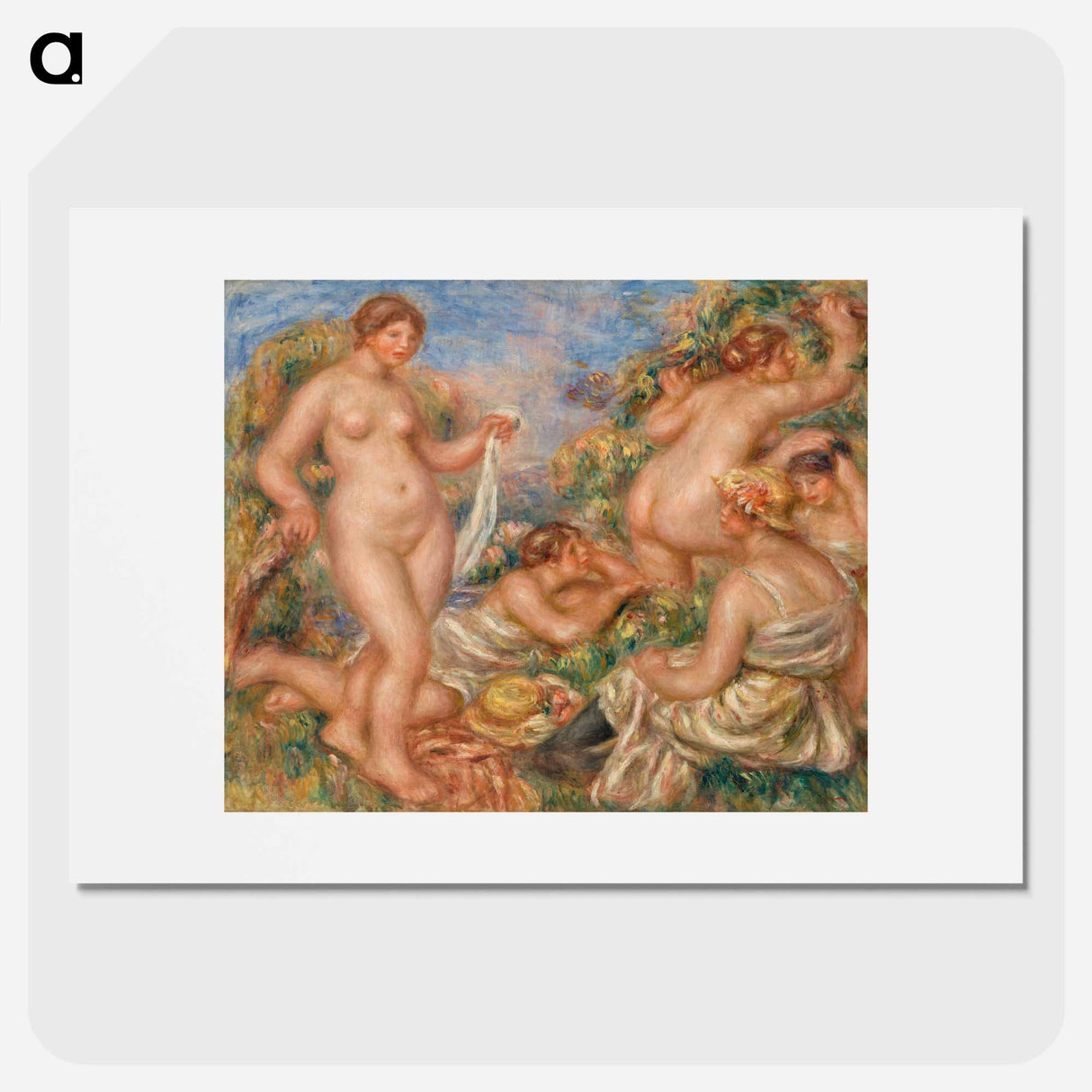Composition, Five Bathers - ピエール オーギュスト ルノワール Poster.