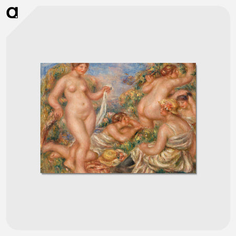 アートポストカード-Composition, Five Bathers - ピエール オーギュスト ルノワール Postcard.