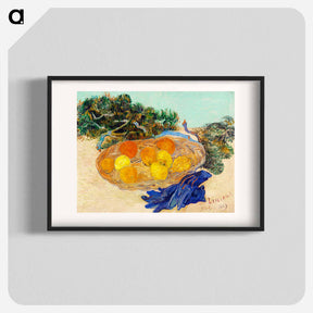 アートポスター-Still Life of Oranges and Lemons with Blue Gloves - フィンセント ファン ゴッホ Poster.