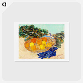 アートポストカード-Still Life of Oranges and Lemons with Blue Gloves - フィンセント ファン ゴッホ Postcard.