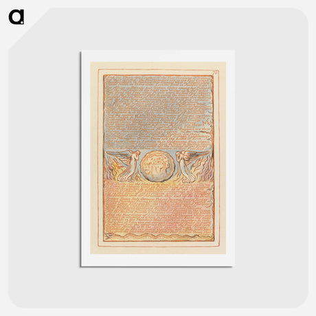 アートポストカード-Jerusalem, Plate 72, "And the Thirty-two Counties" - ウィリアム ブレイク Postcard.