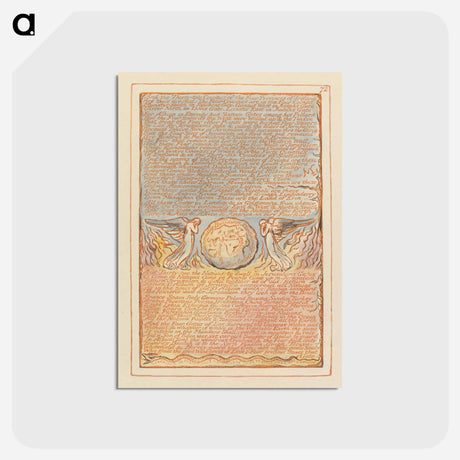 アートポストカード-Jerusalem, Plate 72, "And the Thirty-two Counties" - ウィリアム ブレイク Postcard.