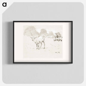 アートポスター-Sheep Grazing in a Field - ウィンスロー ホーマー Poster.