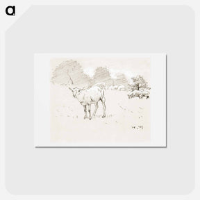 アートポストカード-Sheep Grazing in a Field - ウィンスロー ホーマー Postcard.