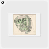 アートポストカード-The cartographic report of his majesty’s woods, forests, and land revenues - アンティーク地図 Postcard.