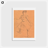 アートポストカード-Ballerina Standing at Bar - エドガー ドガ Postcard.