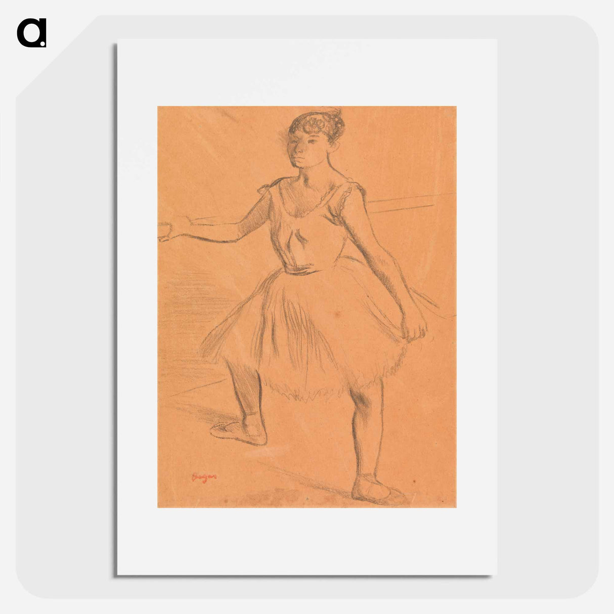 Ballerina Standing at Bar - Edgar Degas Poster.