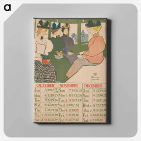 アートパネル-Vintage calendar print by Edward Penfield - エドワード ペンフィールド Canvas.