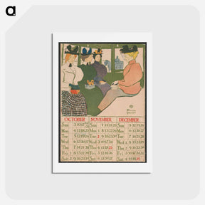 アートポストカード-Vintage calendar print by Edward Penfield - エドワード ペンフィールド Postcard.