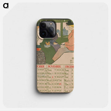 Vintage calendar print by Edward Penfield - エドワード ペンフィールド Phone Case.