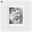 アートポストカード-Two Peasant Heads - エルンスト ルートヴィヒ キルヒナー Postcard.
