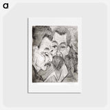アートポストカード-Two Peasant Heads - エルンスト ルートヴィヒ キルヒナー Postcard.