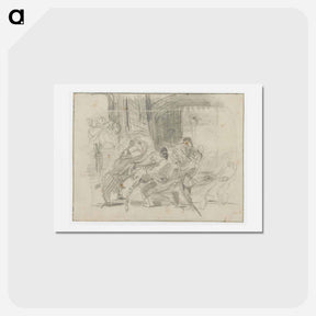 アートポストカード-Mazeppa Tied Behind Him on a Wild Horse - ウジェーヌ ドラクロワ Postcard.