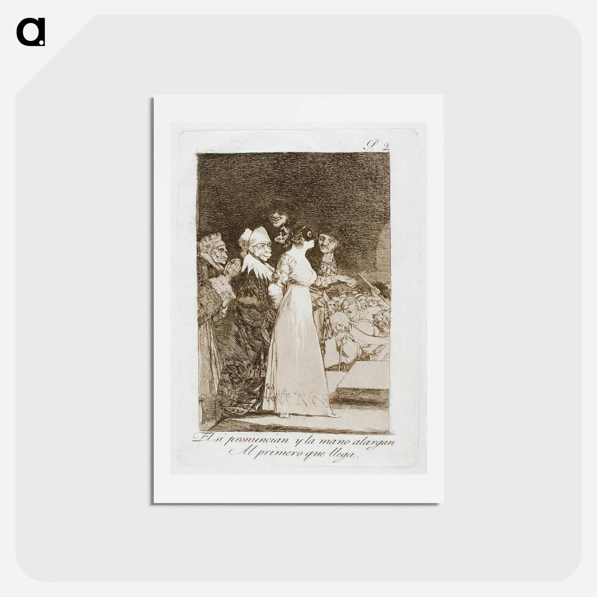 アートポストカード-They Say 'Yes' and Give Their Hand to the First Comer - フランシスコ デ ゴヤ Postcard.