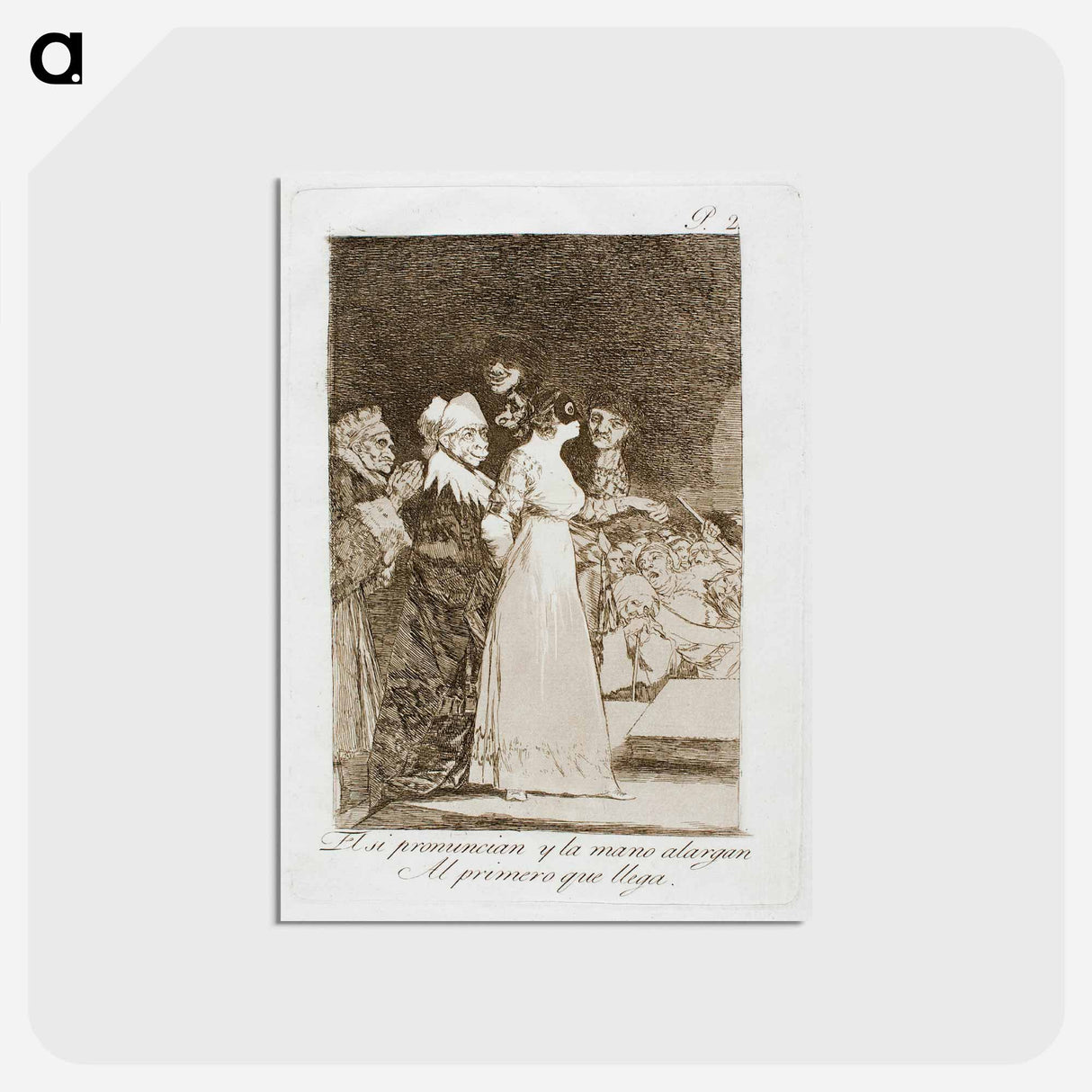 アートポストカード-They Say 'Yes' and Give Their Hand to the First Comer - フランシスコ デ ゴヤ Postcard.