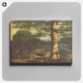 アートパネル-Landscape with Tree - ギュスターヴ クールベ Canvas.