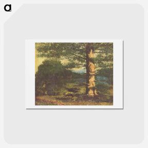 アートポストカード-Landscape with Tree - ギュスターヴ クールベ Postcard.