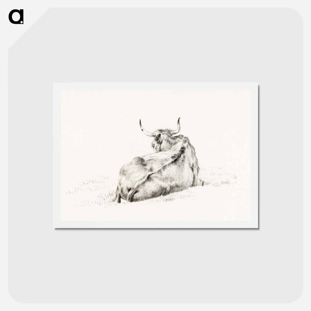 アートポストカード-Lying cow - ジャン ベルナール Postcard.