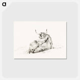 アートポストカード-Lying cow - ジャン ベルナール Postcard.