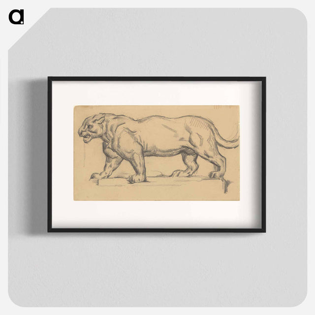 アートポスター-Jaguar drawing in high resolution by Paul Cézanne - ポール セザンヌ Poster.