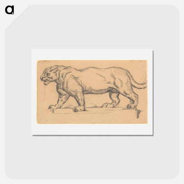 Jaguar drawing in high resolution by Paul Cézanne - ポール セザンヌ Postcard.