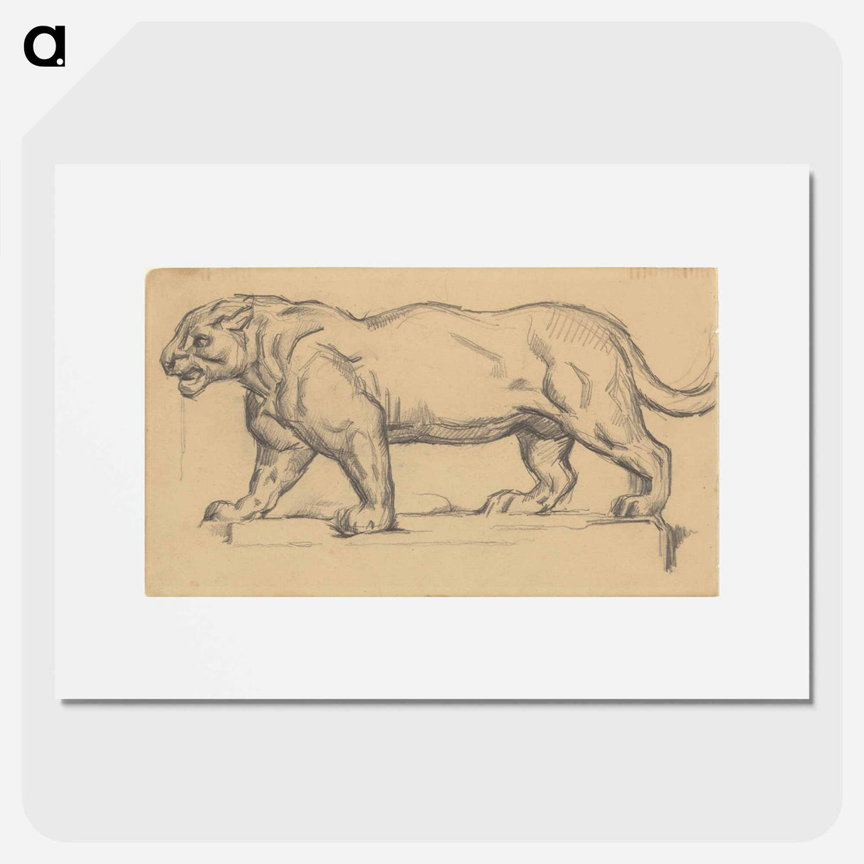 アートポスター-Jaguar drawing in high resolution by Paul Cézanne - ポール セザンヌ Poster.