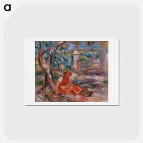 アートポストカード-Girl at the Foot of a Tree - ピエール オーギュスト ルノワール Postcard.