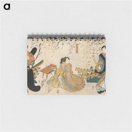 アートメモ帳-Actors in the Roles of Shimada Shigesaburō, Kugyō ama jitsuwa Takao and Sakingo Yorikane under Cherry Blossoms
 - 歌川 国貞 Memo.