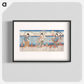 アートポスター-Plovers of the Noda Jewel River of Mutsu Province - 歌川 国芳 Poster.