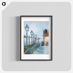 アートポスター-Terrace and Observation Deck at the Moulin de Blute-Fin, Montmartre - フィンセント ファン ゴッホ Poster.